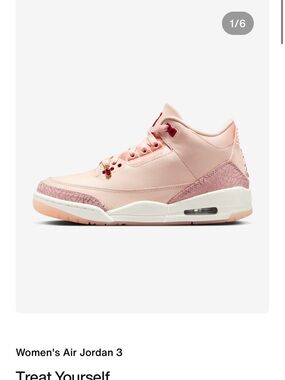 Nike Women's Air Jordan 3 Retro VDay Pink Sneakers